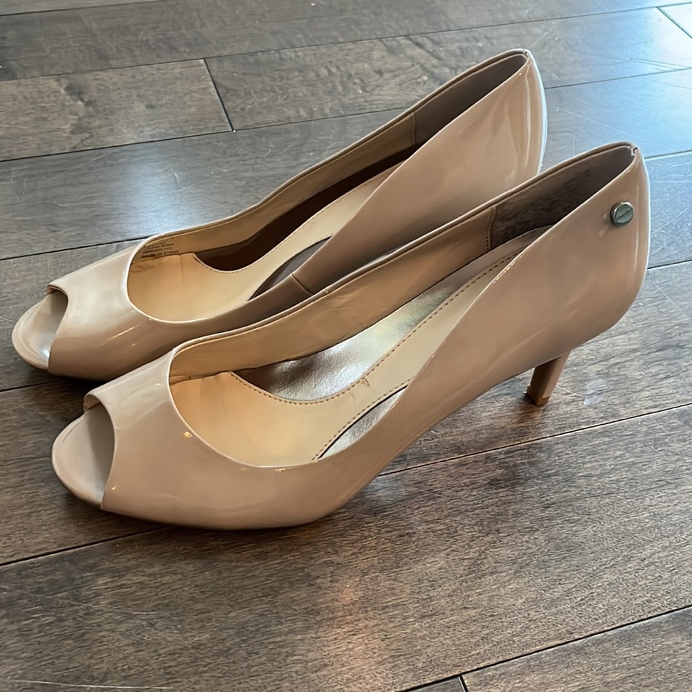 Calvin Klein Nude Peep Toe Heels